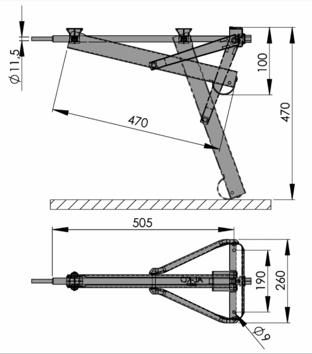 ※可動部分505mm